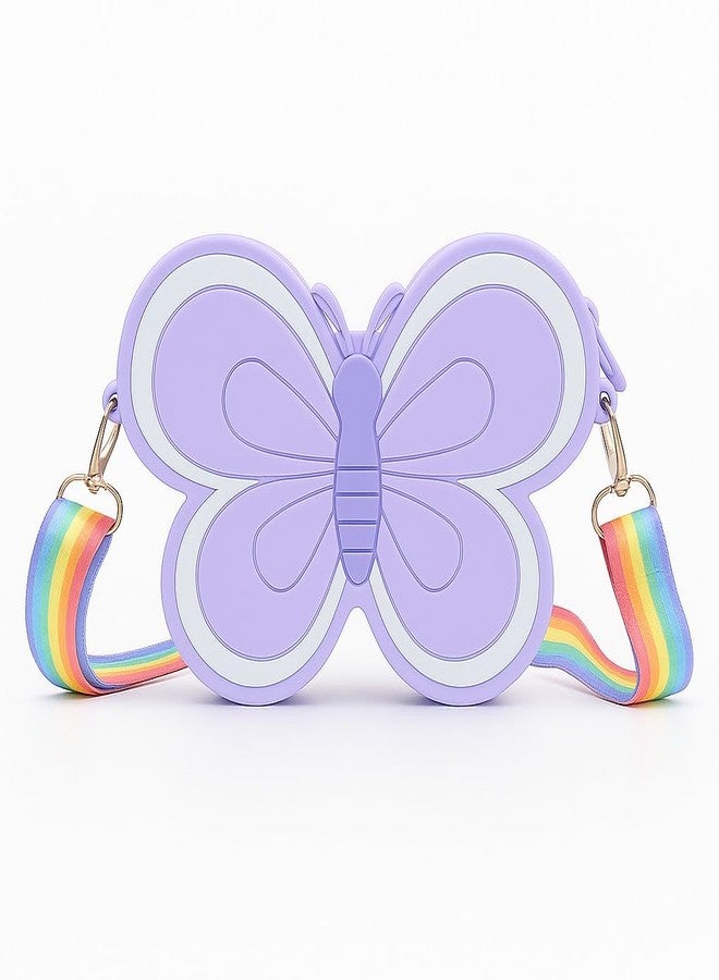 FOMQUAZLI Stylish Butterfly Shape Crossbody Bag for Girls | Cute Kids Sling Bag | Trendy Shoulder Handbag | Lightweight Silicone Purse for Travel, Shopping & Daily Use | Multicolor Small Crossbody Bag - Image 1